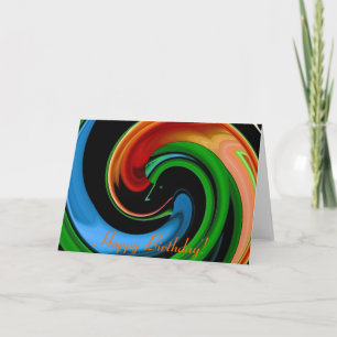 Abstract Colour Face Birthday / Greeting Card