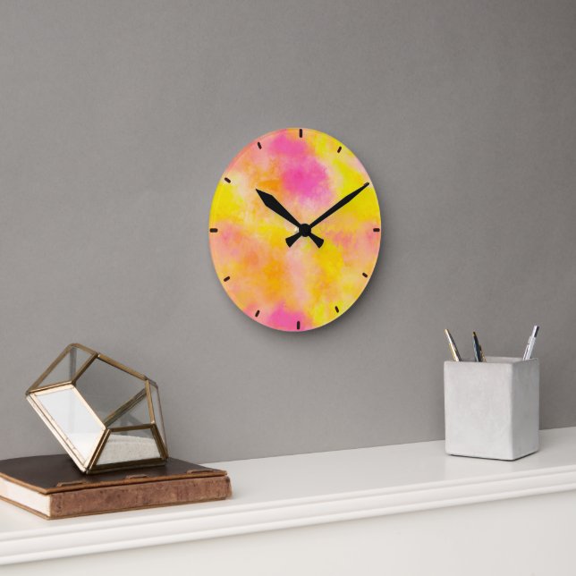 Abstract Colour Gradient Luminous Joy Personalised Round Clock (Office)