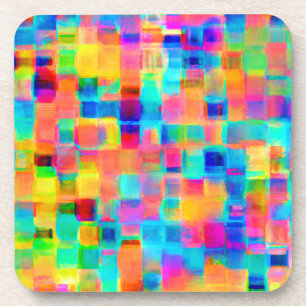 Abstract Colour Grid Coaster