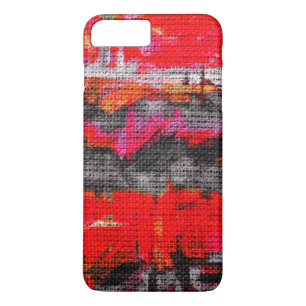 Abstract Colour Paint Brush Rustic Burlap #21 iPhone 8 Plus/7 Plus Case