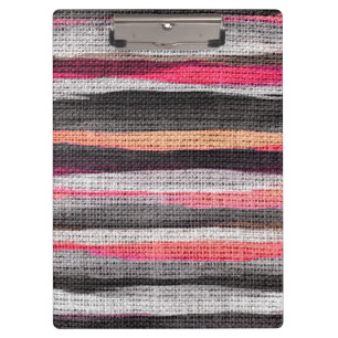 Abstract Colour Paint Brush Rustic Burlap #22 Clipboard