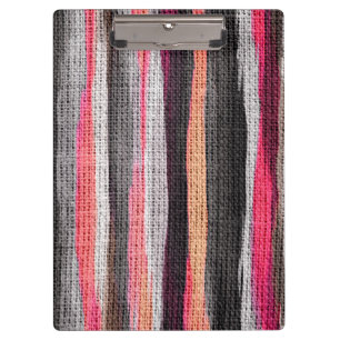 Abstract Colour Paint Brush Rustic Burlap #23 Clipboard