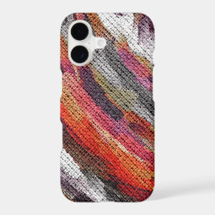 Abstract Colour Paint Brush Rustic Burlap #5