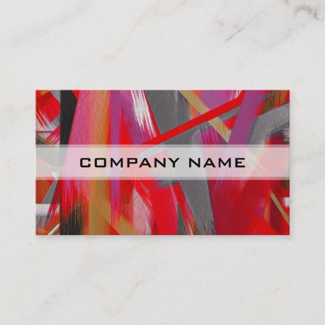 Abstract Colour Paint Brush Stroke #11 Business Card (Front)