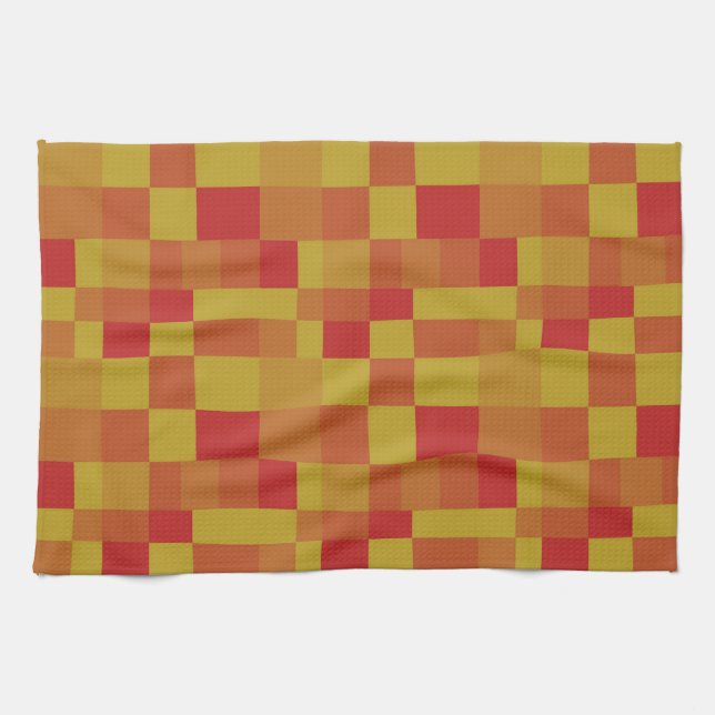 Abstract Colour Patchwork Pattern 280913 Tea Towel (Horizontal)