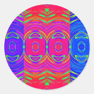 Abstract Colour Pattern Classic Round Sticker