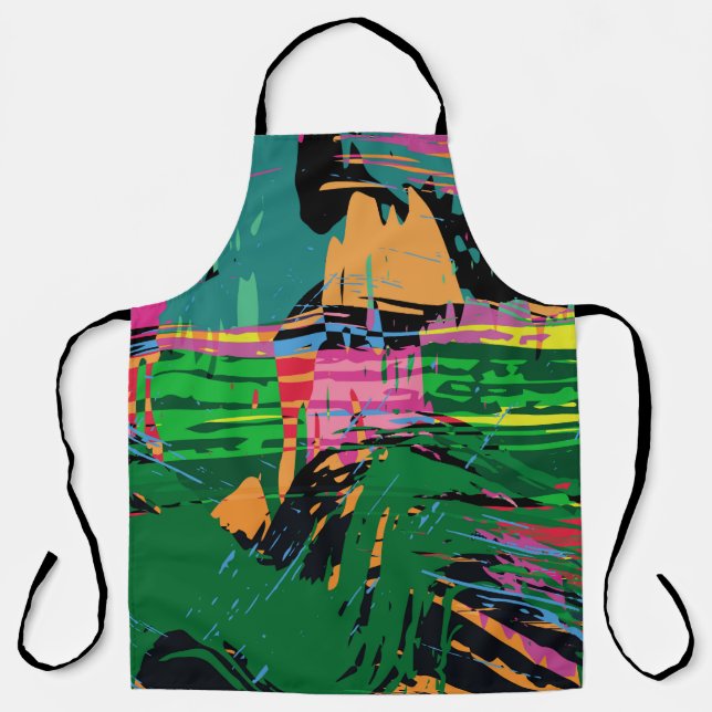 Abstract colour pattern in graffiti style quality  apron (Front)