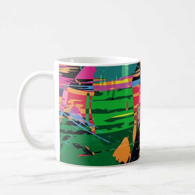 Abstract colour pattern in graffiti style quality  coffee mug (Left)