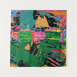 Abstract colour pattern in graffiti style quality tapestry