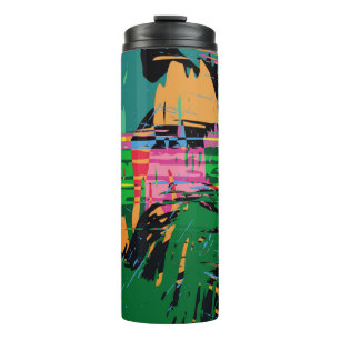 Abstract colour pattern in graffiti style quality thermal tumbler