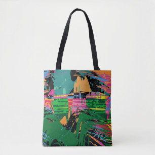 Abstract colour pattern in graffiti style quality  tote bag