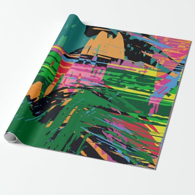 Abstract colour pattern in graffiti style quality  wrapping paper (Unrolled)