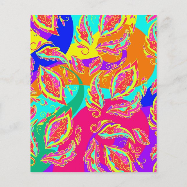 abstract,colour,pattern, indian,mandala,pink, flyer (Back)