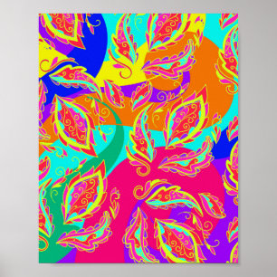 abstract,colour,pattern, indian,mandala,pink, poster