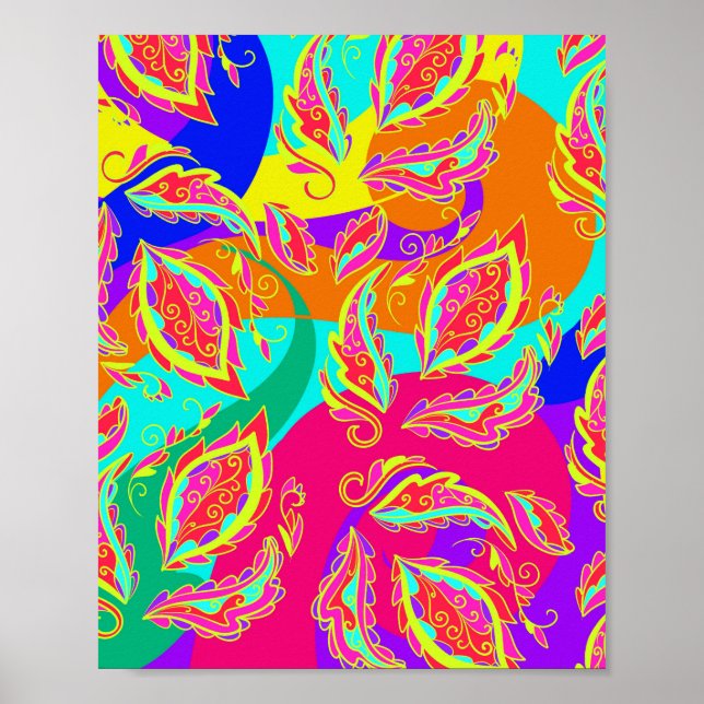 abstract,colour,pattern, indian,mandala,pink, poster (Front)
