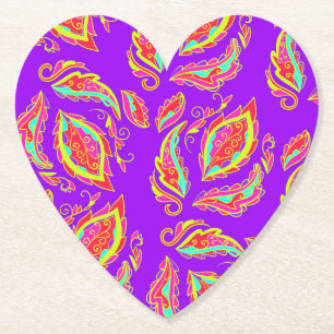 abstract,colour,pattern, indian,mandala,purple paper coaster