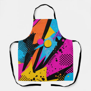 Abstract Colour Splash in Retro Comic Style (1) Apron