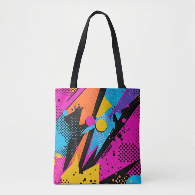 Abstract Colour Splash in Retro Comic Style (1) Tote Bag (Front)