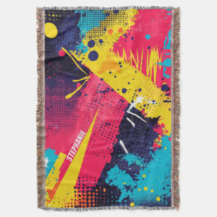 Abstract Colour Splash in Retro Comic Style (2) Throw Blanket
