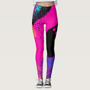 Abstract Colour Splash in Retro Comic Style (3) Leggings