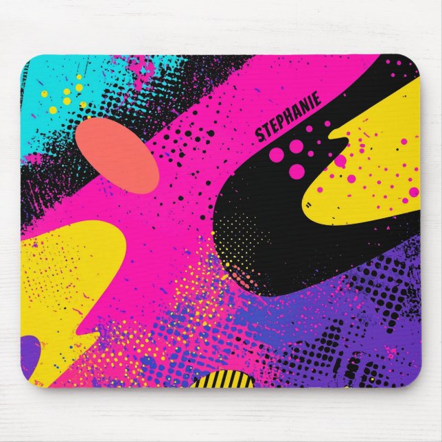 Abstract Colour Splash in Retro Comic Style (3) Mouse Mat (Front)
