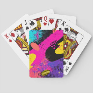 Abstract Colour Splash in Retro Comic Style (3) Playing Cards