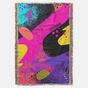 Abstract Colour Splash in Retro Comic Style (3) Throw Blanket