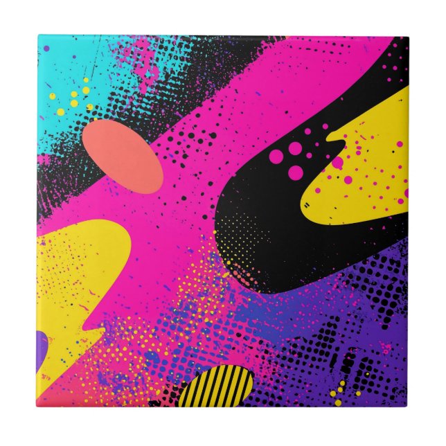 Abstract Colour Splash in Retro Comic Style (3) Tile (Front)