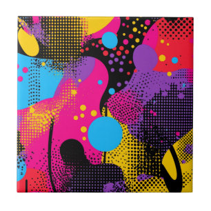 Abstract Colour Splash in Retro Comic Style (4) Tile