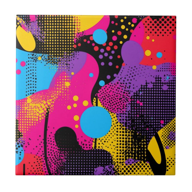 Abstract Colour Splash in Retro Comic Style (4) Tile (Front)
