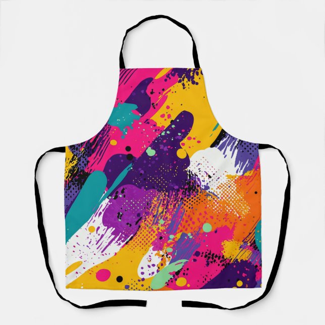 Abstract Colour Splash in Retro Comic Style (5) Apron (Front)