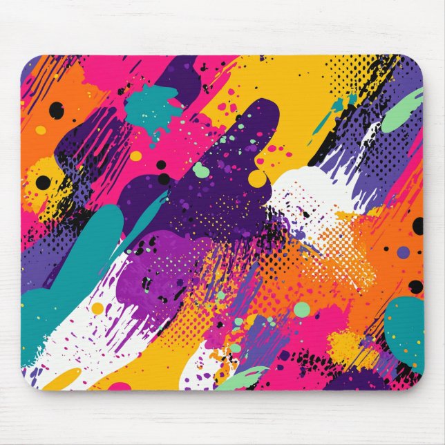 Abstract Colour Splash in Retro Comic Style (5) Mouse Mat (Front)
