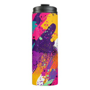 Abstract Colour Splash in Retro Comic Style (5) Thermal Tumbler