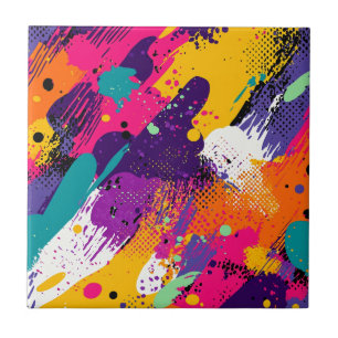 Abstract Colour Splash in Retro Comic Style (5) Tile