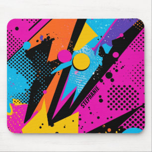 Abstract Colour Splash in Retro Comic Style Mouse Mat