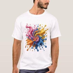 Abstract Colour Splash Paint Explosion Modern Art T-Shirt