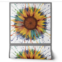 Abstract Colour Splash Sunflower Art Design