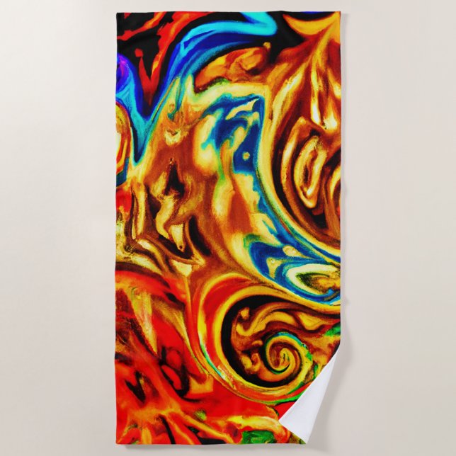 Abstract Colour Splashes Beach Towel (Front)