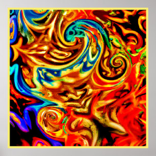 Abstract Colour Splashes Poster