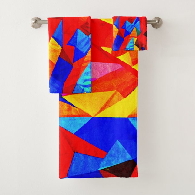 Abstract Colour Symphony Bath Towel Set (Insitu)