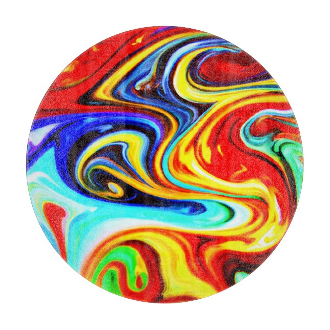 Abstract Colour Symphony Design Cutting Board (Front)