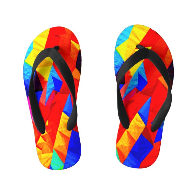 Abstract Colour Symphony Kid's Flip Flops (Footbed)