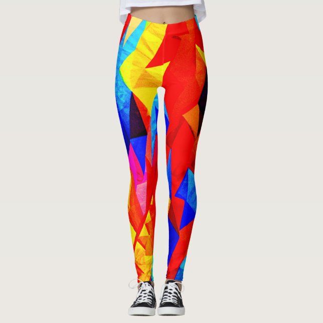 Abstract Colour Symphony Leggings (Front)