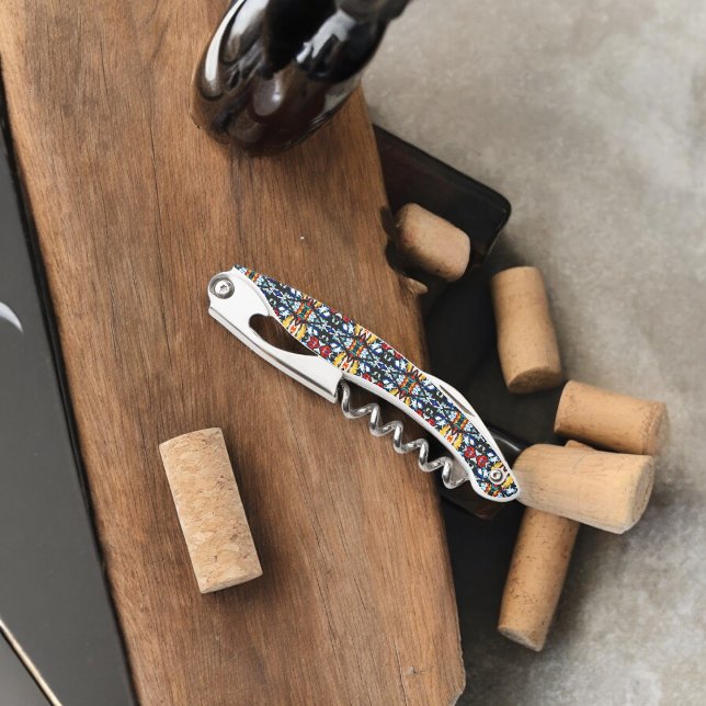 Abstract Colour Texture Corkscrew (Corkscrew Bottle Opener)