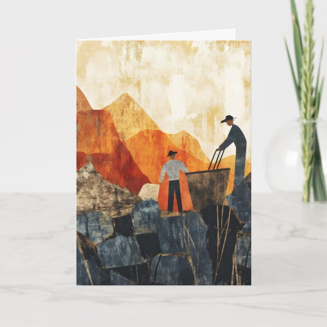 Abstract Colour Workers Holiday Card (Front)