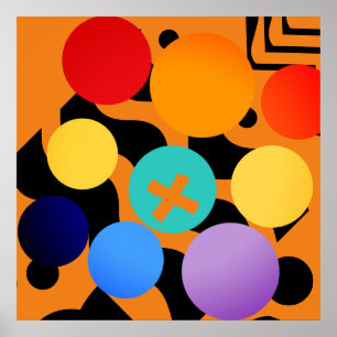 Abstract Coloured Dots Overload Poster