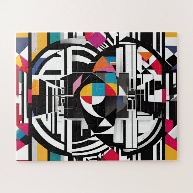 Abstract Coloured Modern Artful Dance Jigsaw Puzzle (Horizontal)