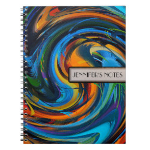 Abstract Coloured Swirl Art Background #2 Notebook
