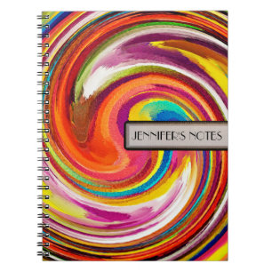 Abstract Coloured Swirl Art Background #4 Notebook