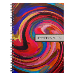 Abstract Coloured Swirl Art Background #5 Notebook